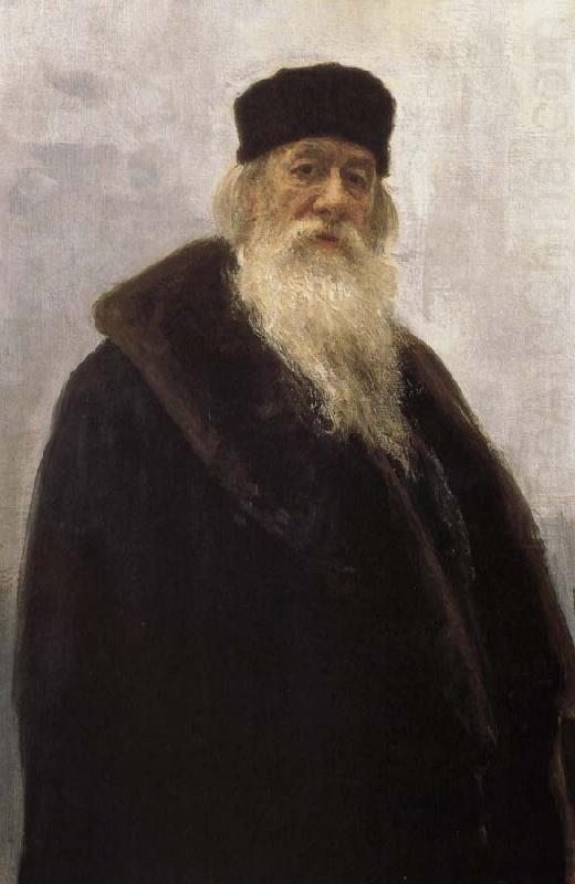 Ilia Efimovich Repin Leather wearing the Stasov oil painting picture